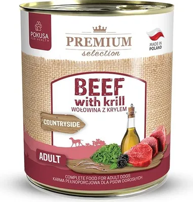 Image de POKUSA - Viande de bœuf au krill - 800 g - Nourriture humide pour chiens