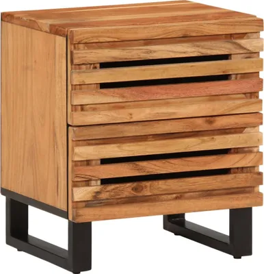 Image de vidaXL Tables de nuit 2 pcs. 40x34x46 cm bois massif acacia