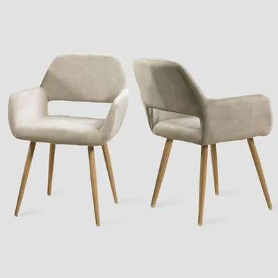 Produktbild von Esszimmerstuhl mit Armlehnen – Skandinavischer Designstuhl für Küche und Wohnzimmer – Ergonomisch