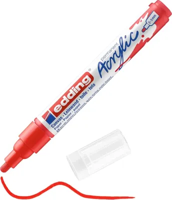 Image de Marqueur acrylique edding 5100 medium rouge trafic Paquet de 10 pièces