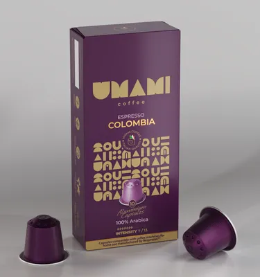 Produktbild von Umami Coffee - Columbia Espresso Kapseln – Intensiver Geschmack mit einem Hauch von Karamell und Zitrusfrüchte - 100% kompatibel mit Nespresso®