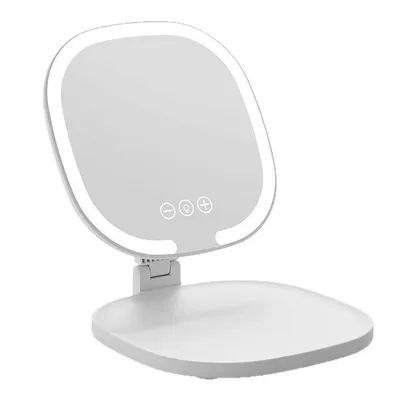 Produktbild von LED-Schminkspiegel, klappbarer Spiegel mit Fülllicht, beleuchteter Desktop-Schminkspiegel für Mädchen im Studentenwohnheim