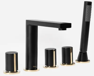 Produktbild von Rea Wannenarmatur 5-Otworowa Icon Black/Gold