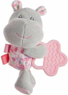 Obrázek produktu pro Dětský kousací kroužek Hroch růžový 20 cm 20cm