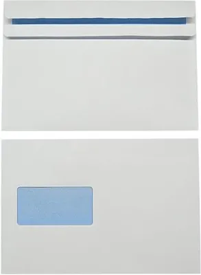 Produktbild von Briefumschläge 162x238mm 90g/qm selbstklebend Fenster VE=500 Stück weiß