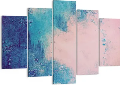 Produktbild von Bild auf Leinwand - Leinwandbild - 5 Teile - Abstraktion Rosa Blau - 150x100cm - Wand Bild - Wanddeko - Wandbilder - Leinwanddruck - Bilder - Wanddekoration - Leinwand bilder - EA150x100-4856