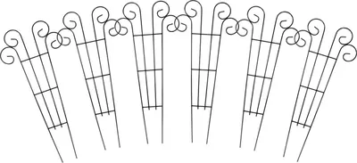 Produktbild von 6x Metall Blumenspalier 62x28cm Rankhilfe Blumenstütze Rankgitter Kletterhilfe