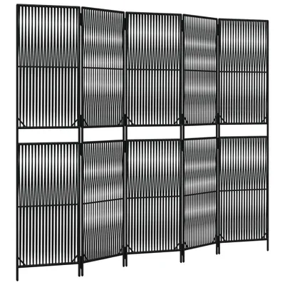 Produktbild von vidaXL Paravent 5-tlg. Schwarz Poly Rattan