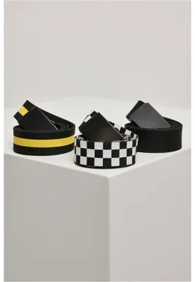 Immagine prodotto di Urban Classics TB2774 | Cinture Trio da S/M a L/XL - Colore: nero/bianco/giallo - Taglia: L/XL
