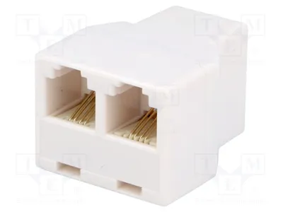 Productafbeelding van 1x Verdeelsysteem: 6-polige, 4-contacten RJ11-aansluiting, 2x RJ11-aansluitingen, RJ-connector