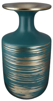 Immagine prodotto di Vaso, bottiglia, "Talin", a righe, in Vetroceramica, verde, confezione da 2, altezza 24 cm, diametro 13 cm. Codice: 28937. Codice prodotto: 4063387289372