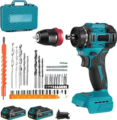 Obrázok produktu pre Akumulátorová vŕtačka, bezkefový motor, dvojstupňová regulácia otáčok, s 2XBattery