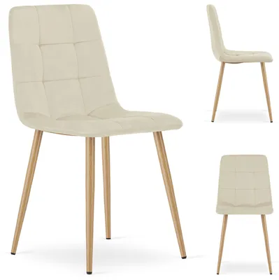 Zdjęcie produktu dla Krzesło Tapicerowane Welurowe Velvet Do Salonu Kuchni Jadalni Cube