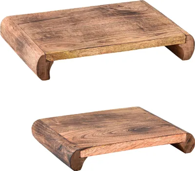 Produktbild von 2er Set Japan Deko Tablett Serviertablett Kerzentablett aus Holz Arrasi