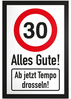 Schild 30. Geburtstag, Kunststoff, 30x20 cm, Partydeko