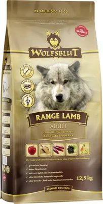 Produktbild von Wolfsblut Range Lamb - Lamm und Vollkornreis, Adult, jede Rasse, Brown rice, Lamm, 12,5 kg, Gluten-frei