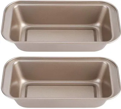 Productafbeelding van Cakevorm Antiaanbaklaag - Broodvorm - Rechthoekig - Koolstofstaal - 2 Stuks - Binnenmaat 21,6 x 11 x 5,5 cm
