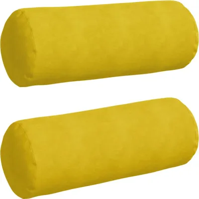 Produktbild von vidaXL Bolsterkissen 2 Stück Gelb Ø 25 x 70 cm Cordstoff
