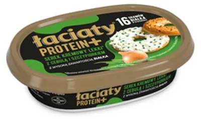Obrázok produktu pre Smotanový syr Łaciaty Protein s cibuľou a pažítkou 135 g, nízkotučný