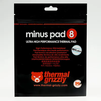Obrázek produktu pro Thermal Grizzly Minus Pad 8, 8 W/m·K, Oxid kovu, Silikon, -100 - 250 °C, 30 mm, 30 mm, 1 mm