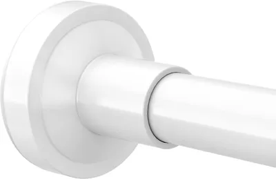 Imagen del producto de Varilla extensible para cortinas de baño, color blanco, de 46 a 71 cm