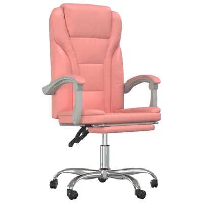 Produktbild von "im Sonderangebot"Chefsessel 150kg,Drehstuhl - Bürostuhl/Stuhl für Schminktisch - mit Liegefunktion Rosa Kunstleder - 63x56x(112,5-122)cm - Bürostühle DEMöbel145903