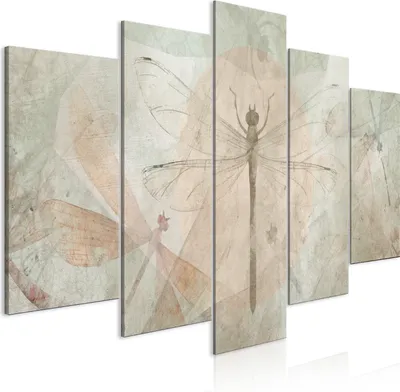 Produktbild von Italienischer Leinwand Leinwandbild - Weighty (5 Parts) Wide 200x100 cm Tiere g-C-10046-b-a