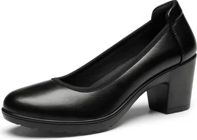 Produktbild von Damen Chunky Geschlossene Zehe Niedrige Blockabsätze Arbeit Pumps Kleid Hochzeitsschuhe, Farbe: Schwarz, Größe: 40