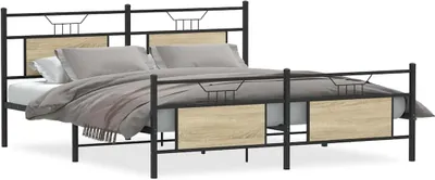 Produktbild von Metallbett ohne Matratze Sonoma-Eiche 180x200 cm