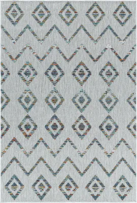 Produktbild von Teppium Outdoor Teppich Wetterfest für Terasse Balkon Küche Teppich Wasserfest Aussenteppich Mehrfarbig Hoch-Tief Effekt, Grösse: 80x250 cm