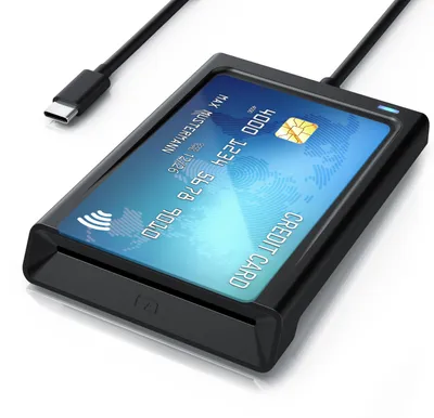 Produktbild von CSL Speicherkartenleser, USB C Smart Card Reader mit NFC, Chipkartenleser, SIM Kartenlesegerät, für Personalausweis Gesundheitskarte Bankkarte, Mac OS X, Win 11 kompatibel