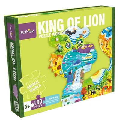 Produktbild von Lernpuzzle Löwe - 180 Teile - Motivpuzzle Tiere der Welt ab 7 Jahren