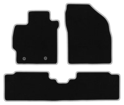 Image de Tapis de sol en moquette pour Toyota Auris I 2006-2013 (à hayon) – jeu 4 pièces, noir/argent, sur mesure – Wielganizator CARLUX