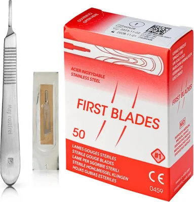 Produktbild von Set 50 Stück Hohlmeißelklingen Figur 1 - einzeln steril verpackt + 1 x
