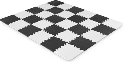 Image de Tapis mousse Kinderkraft Luno noir et blanc 30pcs (29,5x29,5)