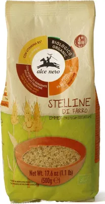 MAKARON (Z PŁASKURKI) GWIAZDKI DLA DZIECI OD 6 MIESIĄCA BIO 500 g - ALCE NERO