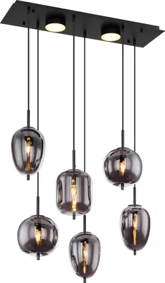 Produktbild von Globo Lighting Hängeleuchte Metall schwarz matt, 6x E14