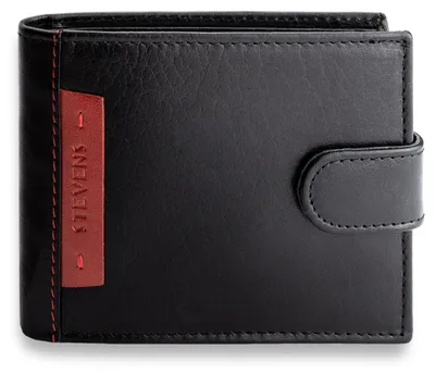 Obrázek produktu pro Pánská peněženka STEVENS z přírodní kůže RFID černá 12,5x10,5 cm univ