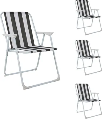 Image de 4 pièces chaise de camping chaise pliante chaise de jardin anthracite/blanc