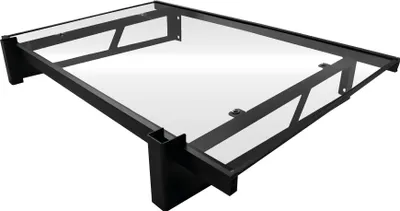 Produktbild von Wasabi - Vordach Haustür 120x80 cm AXIS – Massives Polycarbonat 2,7mm – Schwarze Eisenhalterungen – Einfache Montage – Wetterschutzdach Regen Fenster – Robuste Abdeckung Garten Terrasse