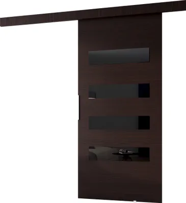 Produktbild von Minio, Schiebetür "CLEAN F", Zimmertür, 76 cm, Wenge Eiche / Schwarze Farbe