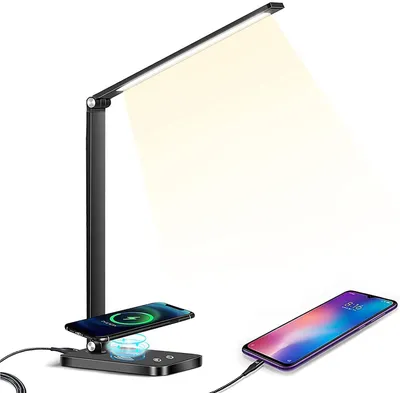 Productafbeelding van Dimbare bureaulamp met 5 kleurmodi en USB-oplaadfunctie