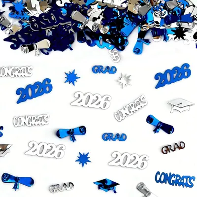 Produktbild von 800 Stück Abschlusskonfetti in Blau und Silber