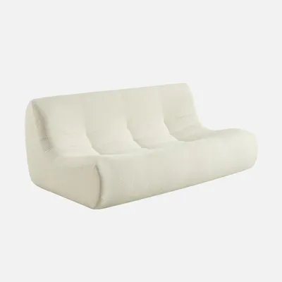 Produktbild von sweeek - 3-Sitzer Sofa mit strukturiertem Bouclé-Bezug - Weiß