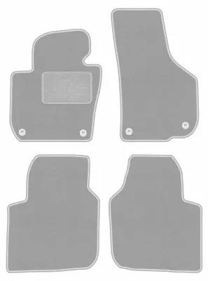 Produktbild von Velours-Fußmatten für Skoda Superb II Long 2008-2015 (Limousine/Kombi) – 4-tlg, Grau, passgenau – Wielganizator OSLO