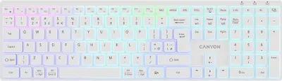 Zdjęcie produktu dla CANYON Klawiatura HKB-W11 UK/US RGB Dwa Tryby Bezprzewodowa Biaa