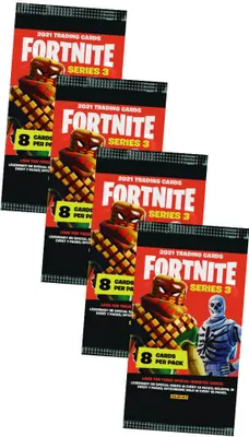 Produktbild von Panini Fortnite Karten Serie 3 (2022) - Fortnite Trading Cards Sammelkarten - 4 Booster