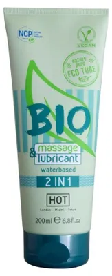 Immagine prodotto di Hot - Bio Massaggio E Lubrificante A Base D'acqua 2 In 1 200 Ml