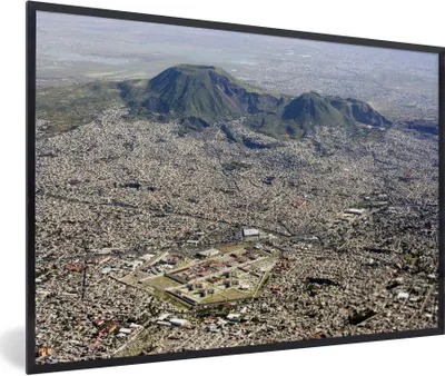 Produktbild von MuchoWow® Gerahmtes Poster Luftaufnahme über Mexiko-Stadt 90x60 cm - Poster mit Schwarzem Bilderrahmen Wandposter Rahmen Foto Bilder - Fotorahmen - Foto-Plakat