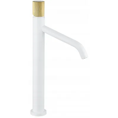 Image de Mélangeur de lavabo Rumba, haut, blanc/or (73511-25)